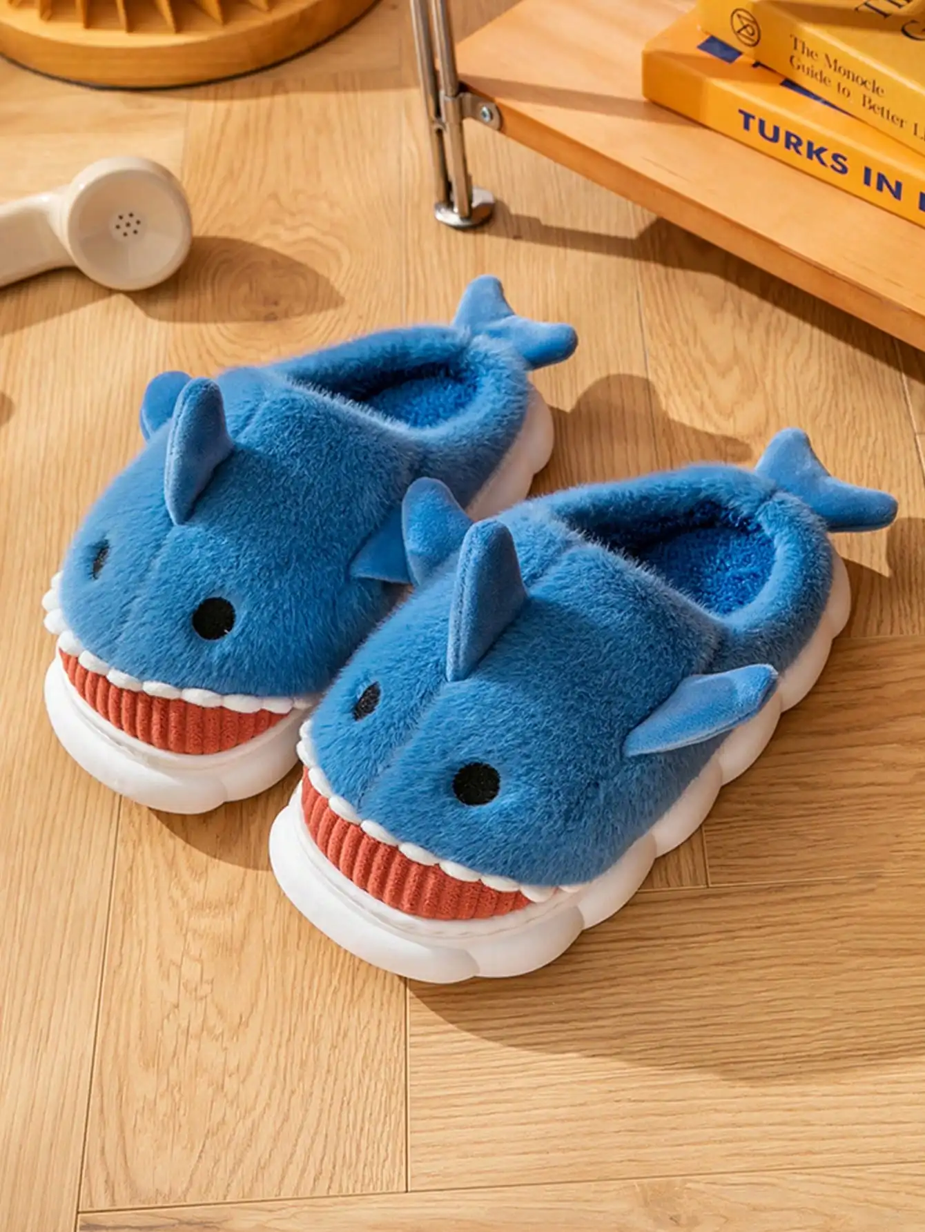 Plush shark slippersā - Image 3